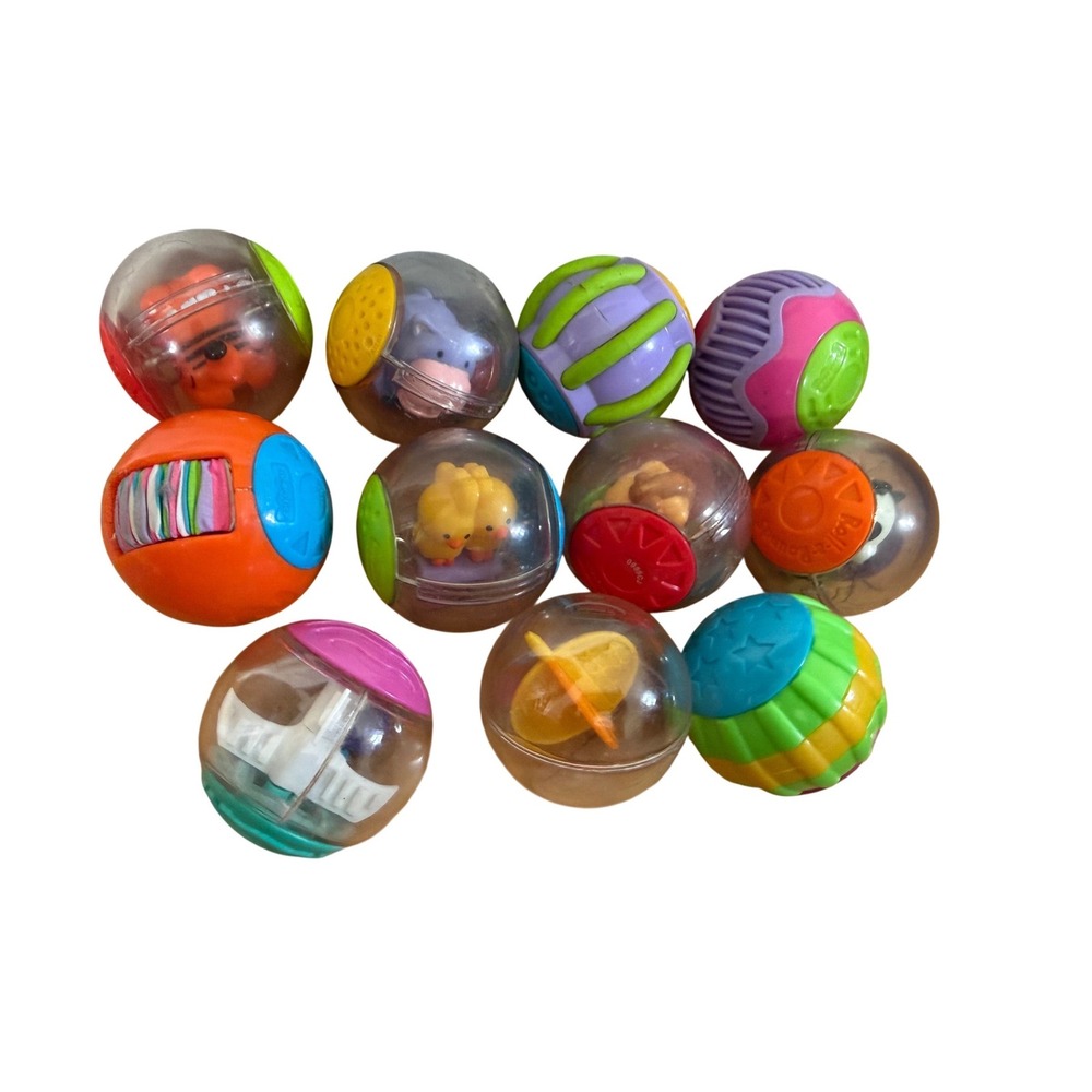 Fisher Price Roll-a-Rounds Sensory Balls Lot of 11 Tiger Hippo Chick Panda Toy